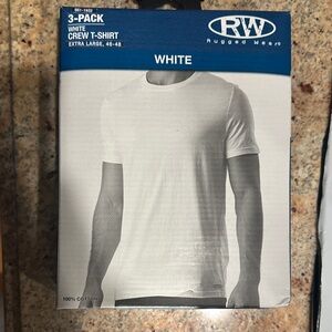 RW Rugged Wear White Crew T-Shirt - 3 Pack